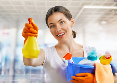 Inspection of a cleaned carpet area during complaint review