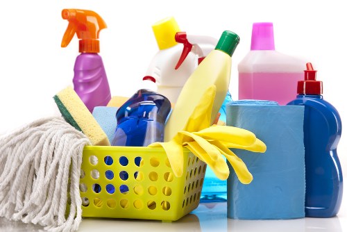 Professional cleaner maintaining communal areas near Paddington in W2