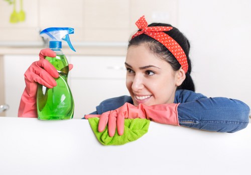 Local cleaning team maintaining a retail and office property in W2