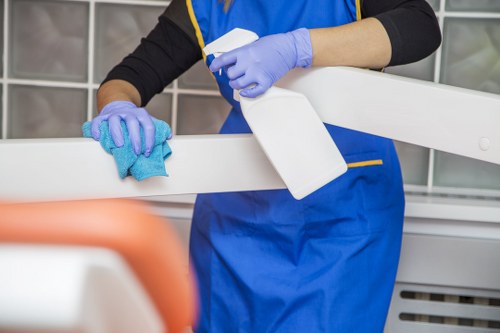 Commercial floor cleaning in a W2 office or lobby space